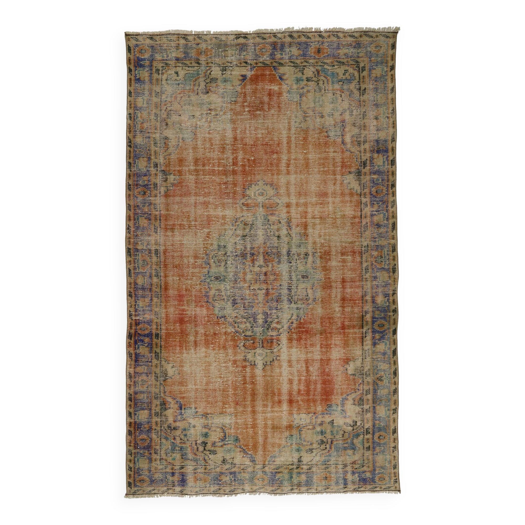 Tapis turc anatolien vintage fait main 266 cm x 155 cm