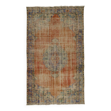 Tapis turc anatolien vintage fait main 266 cm x 155 cm