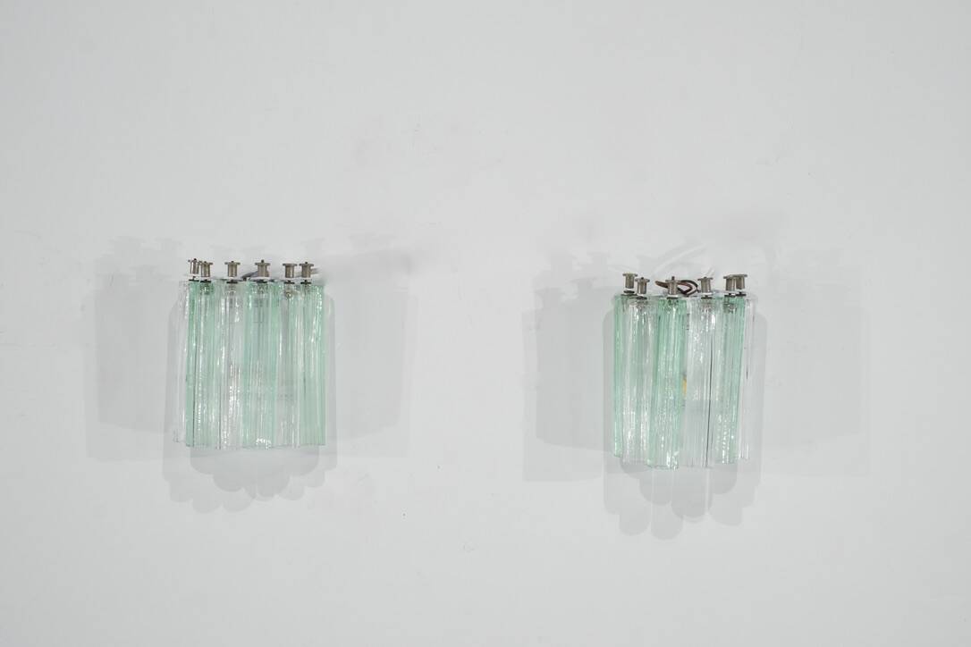 Pair of Murano glass wall sconces, Italy, 1960s.