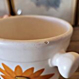 Ice bucket, ceramic ice cubes from Poteries du Marais, flower design.