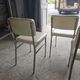 4 chrome metal chairs with faux leather from the 1970s.