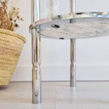 Marble and chrome side table, Italy 1970s