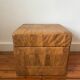 Pouf coffre cuir patchwork vintage circa 1960