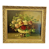 Oil on canvas still life by G. Lamy (19th-20th century)