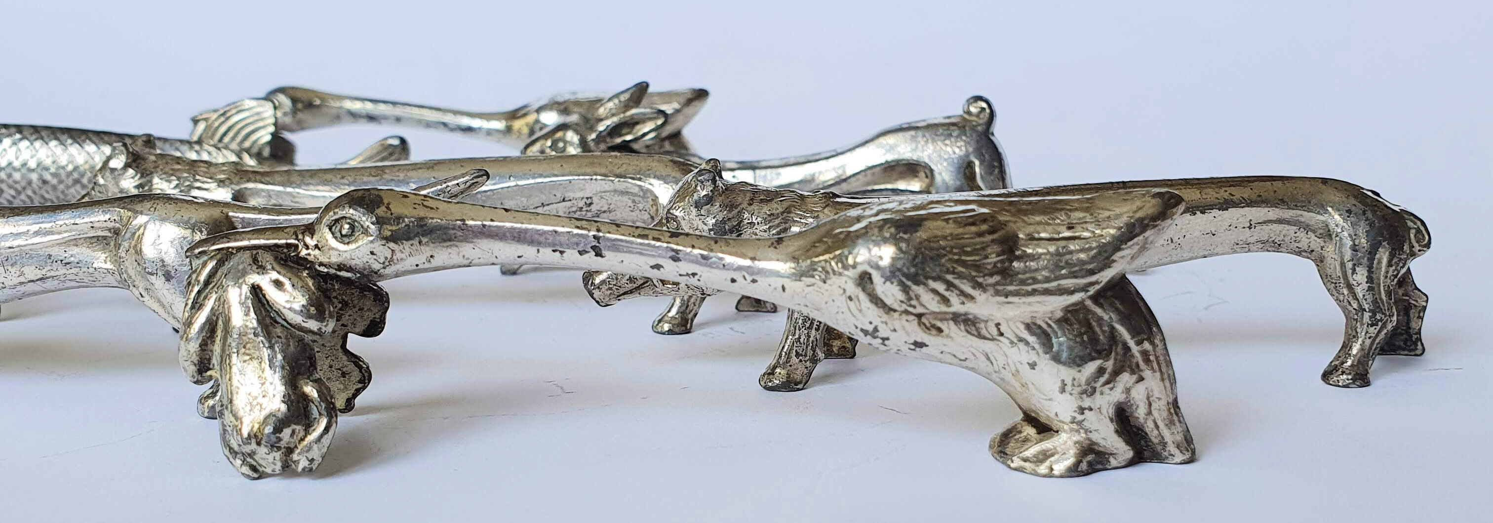 Silver metal knife holder