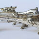 Silver metal knife holder