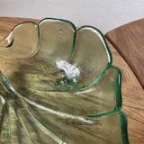 Tinted glass “leaf” dish
