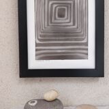 Dessin abstrait 4 noir et blanc au fusain