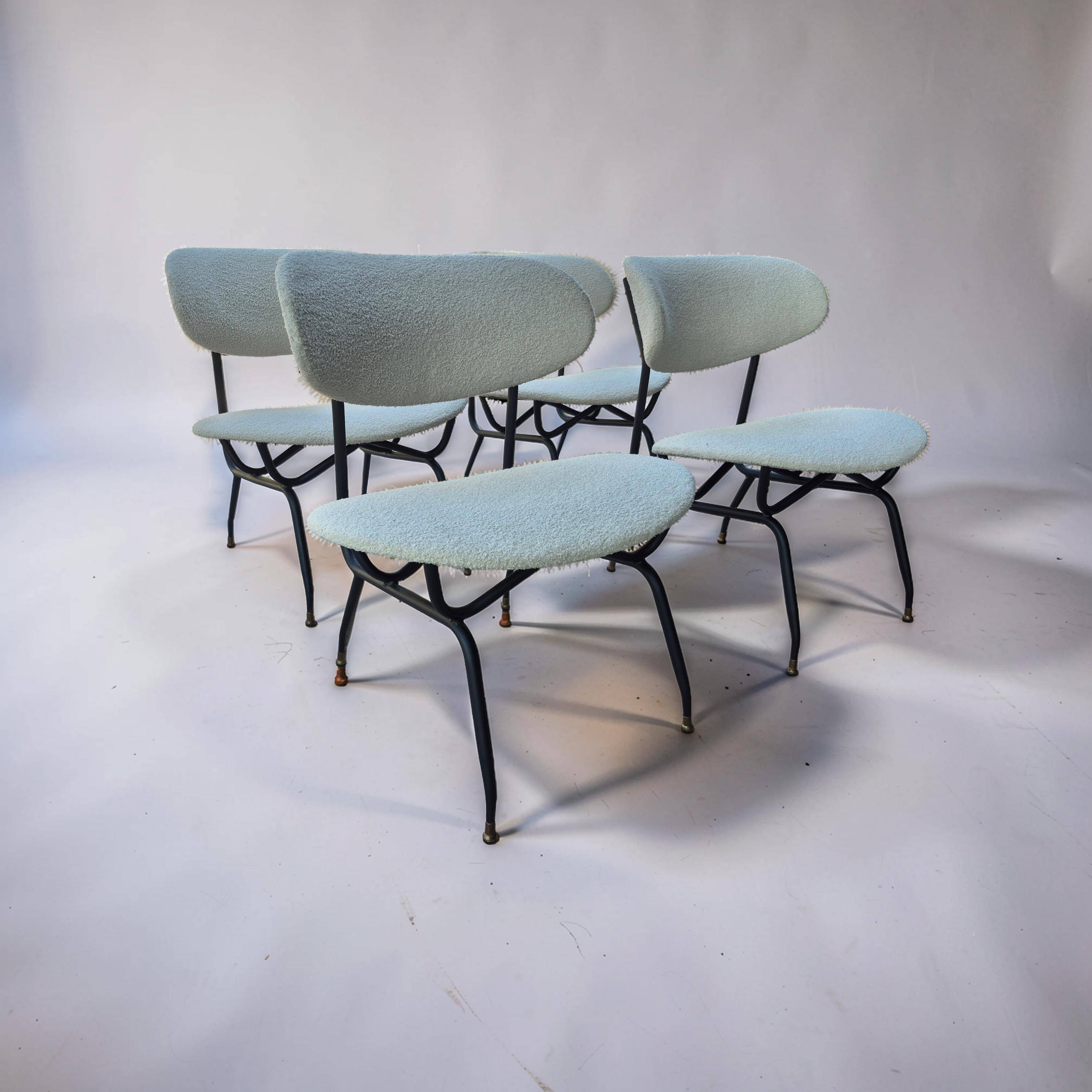 Set of 4 lounge chairs designed by Gastone Rinaldi, Italy, 1950s