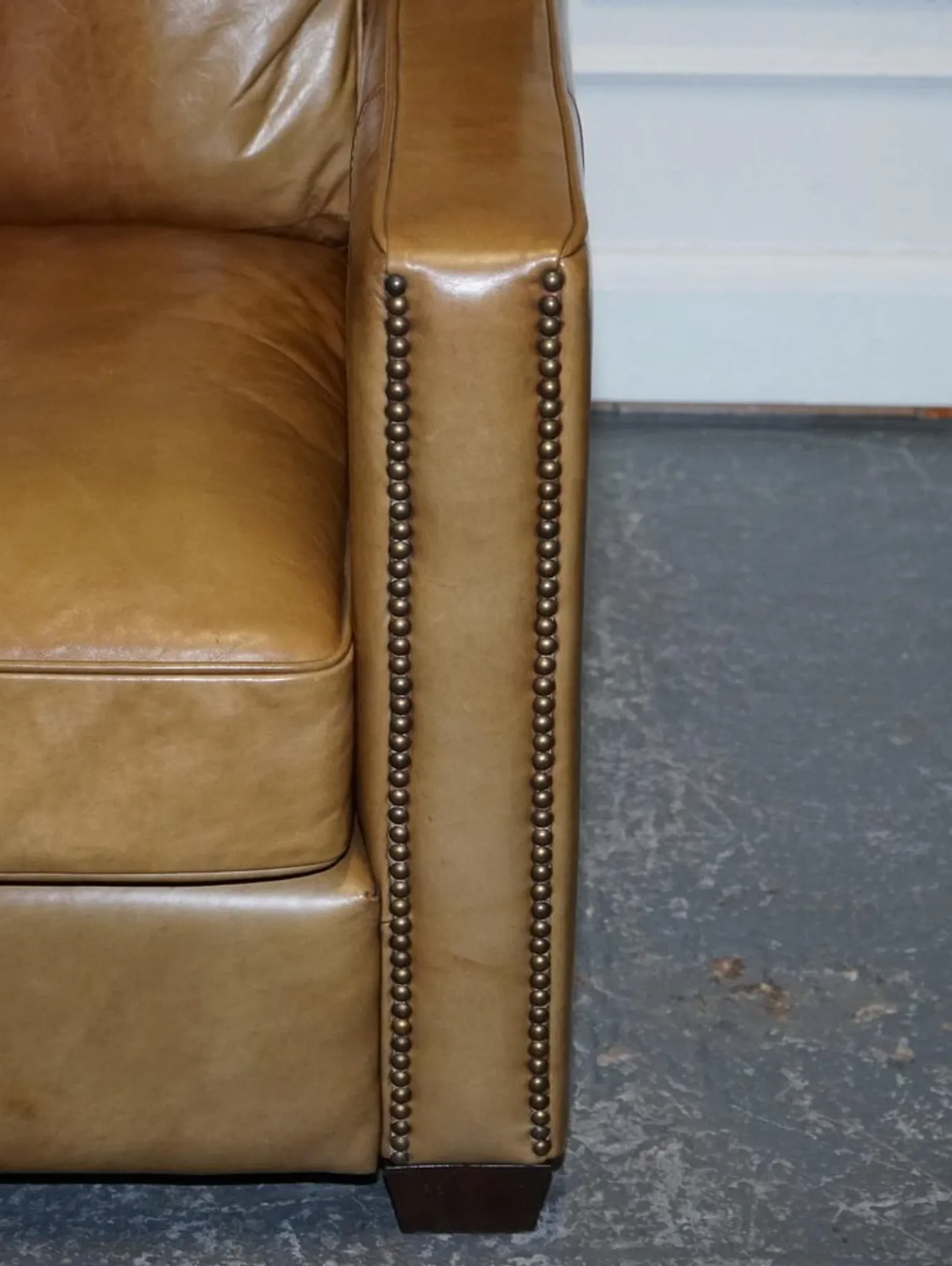 Halo Viscount Two-Seater Sofa in Tanned Leather by Timothy Oulton