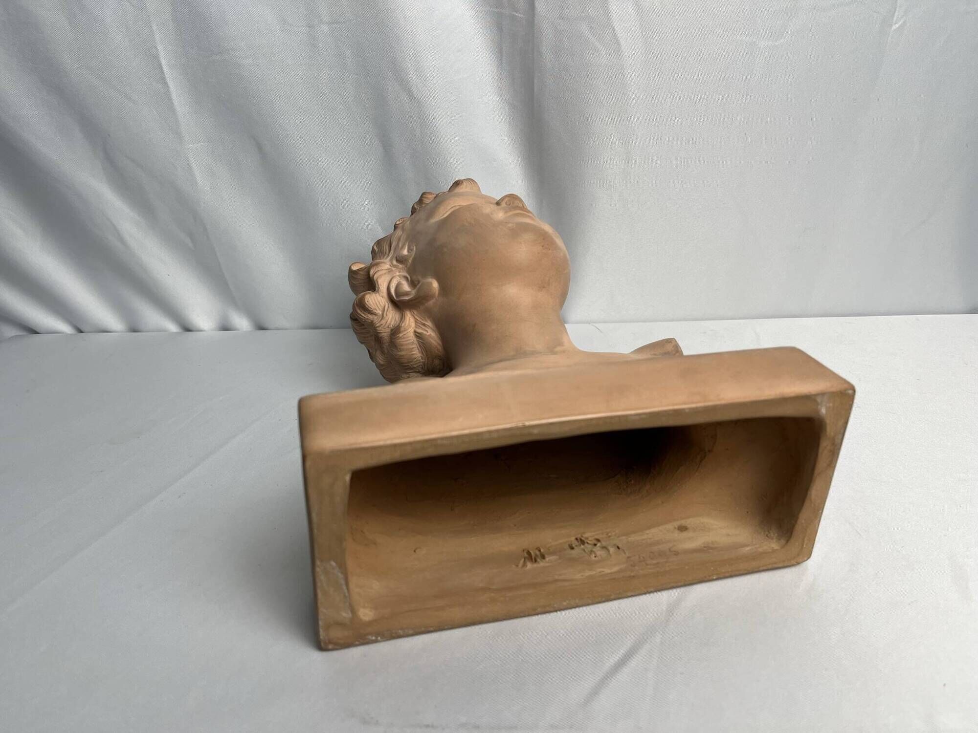 Cipriani, child bust in terracotta art signed 20th century