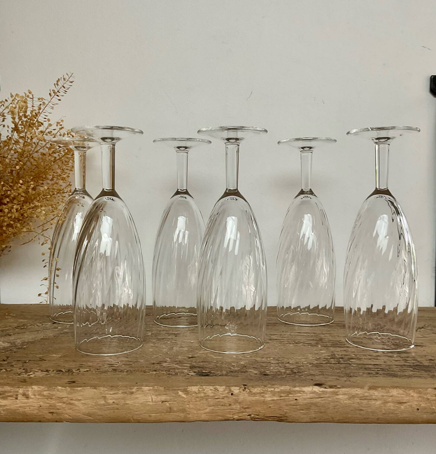 6 Vintage Twisted Flutes France