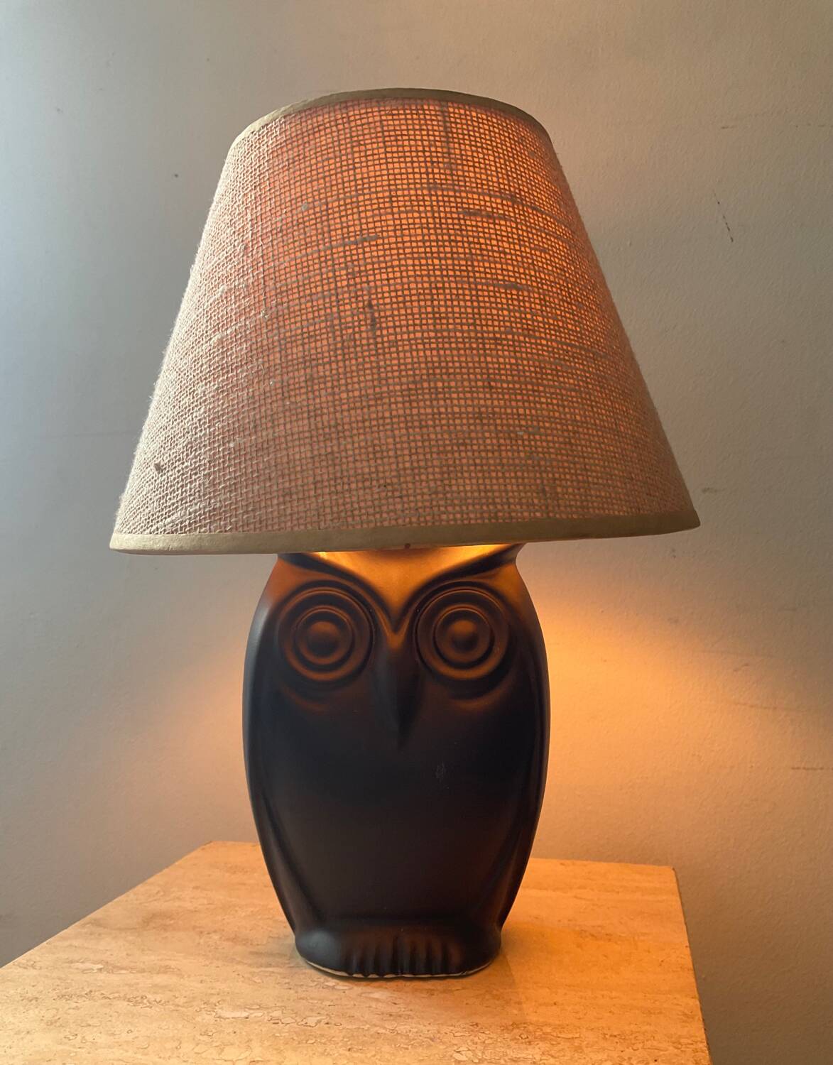 Vintage ceramic owl lamp