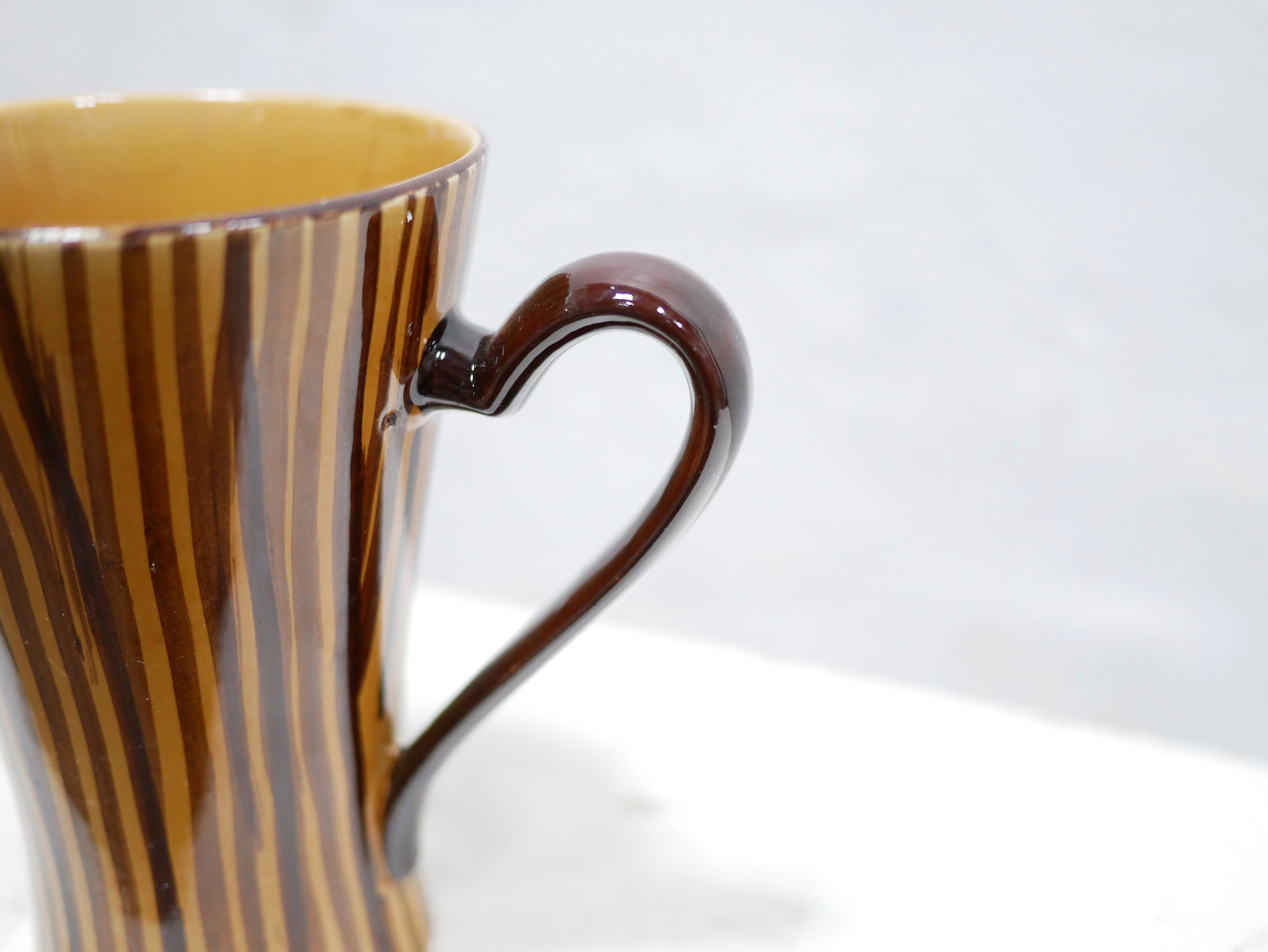 Vintage ceramic pitcher by the Sarreguemines manufacture