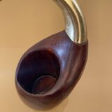 De Stijl Firenze Bottle Holder Wood Metal Brass Bird Sculpture 1970s