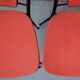 Pair of vintage chairs metal black skai red