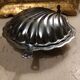 Vintage silver metal butter in shell shape