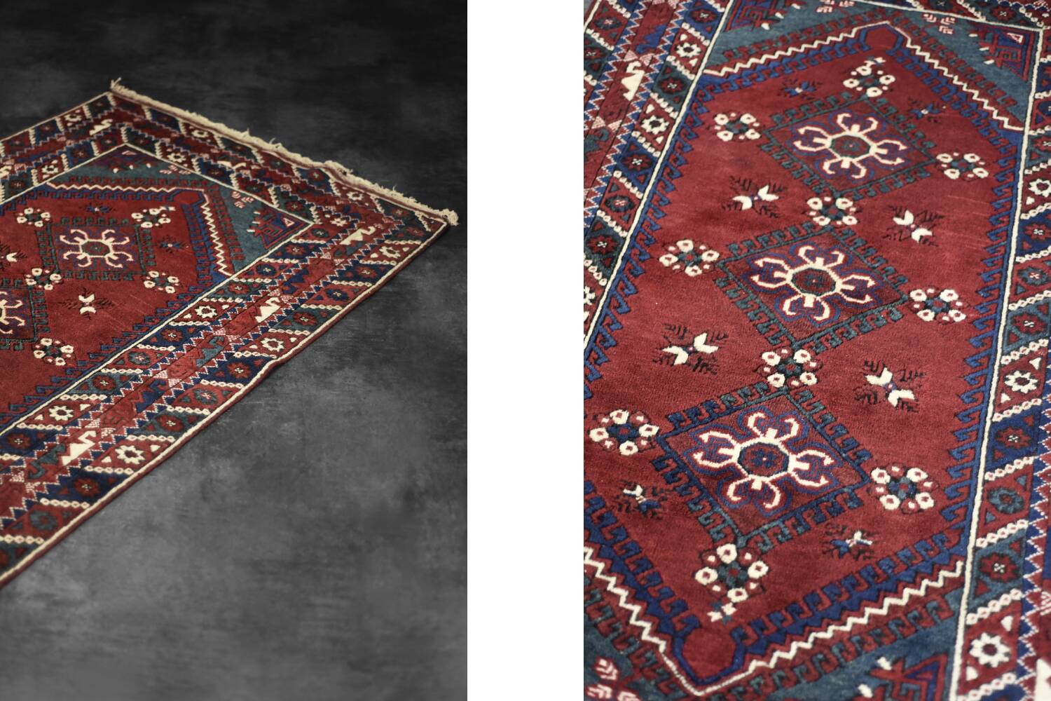 Vintage Red Hand-Woven Oriental Afghan Rug, 1970s