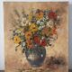 Vase de fleurs, huile sur toile signé Agnès Galland