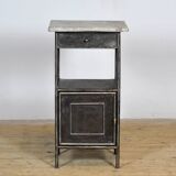 Iron bedside table with marble top, 1910