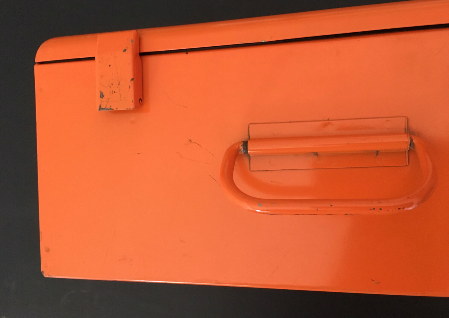 Orange metal box