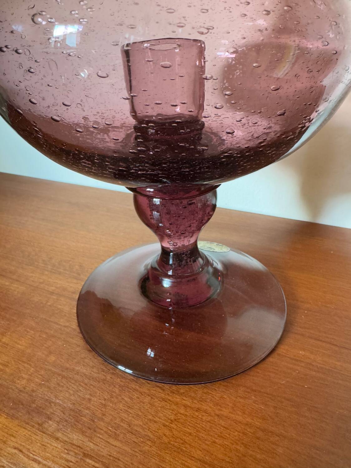 Large bubble glass tealight holder from Montauroux, 1960s