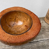 Exotic brutalist coconut ice bucket 1960