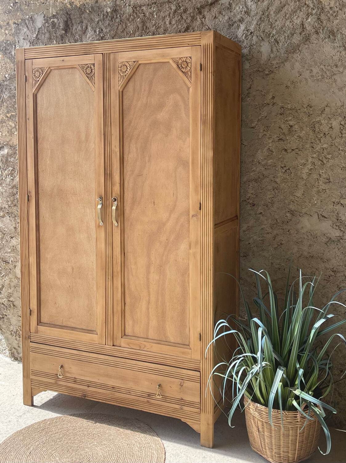 Art Deco wooden wardrobe