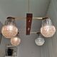 Vintage 60s rustic 4-light  wooden chandelier