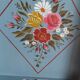 Hand-painted blue wooden tray