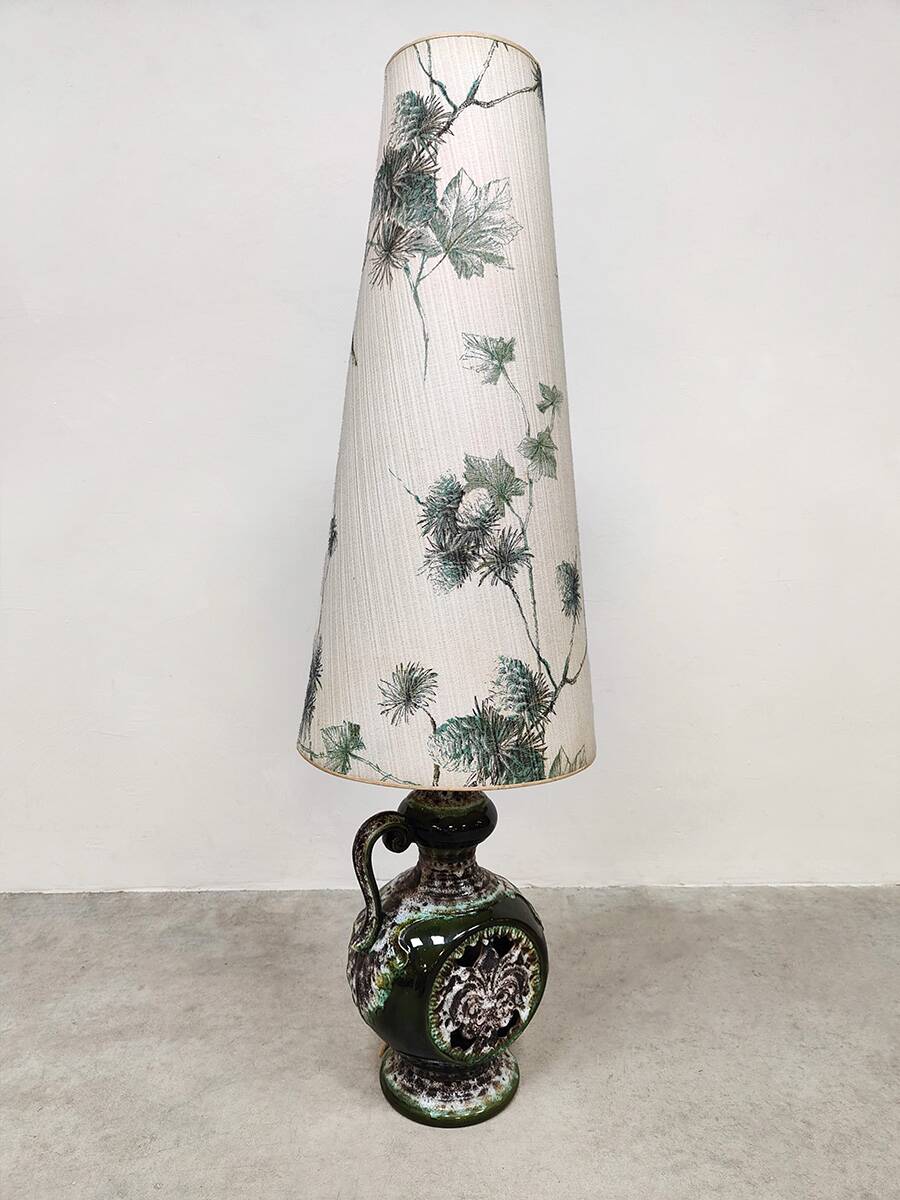 Vintage West Germany fat lava floor lamp ceramic 'Nature'