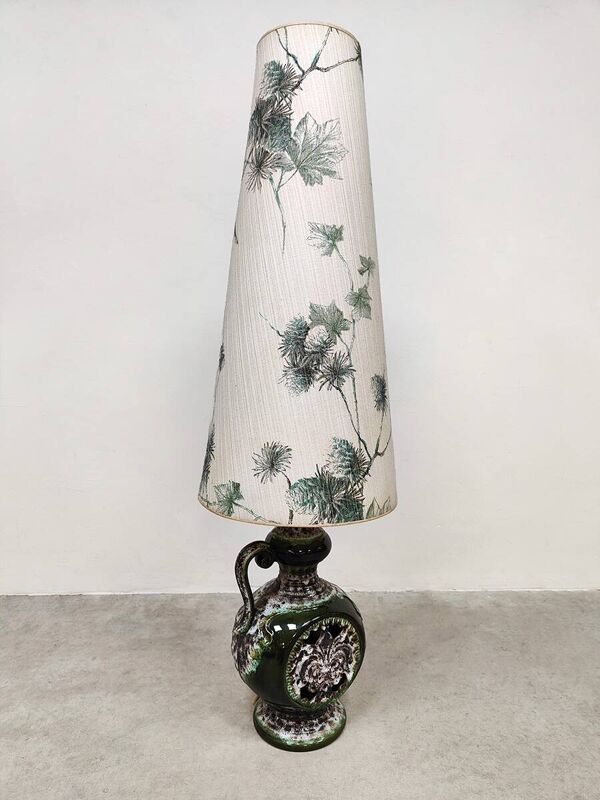 Lampadaire vintage en céramique Fat Lava d'Allemagne de l'Ouest « Nature »