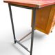 Vintage 1950s desk in red Formica, wood and metal.