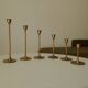 Set of 6 Scandinavian brass candle holders from the 1960s.