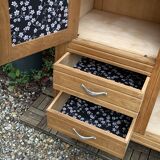 Parisian art deco hotel wardrobe in solid raw oak 1930