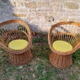 Rattan armchairs 60s