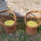 Fauteuils en rotin années 60
