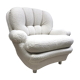 Vintage 80s shell armchair in curly wool