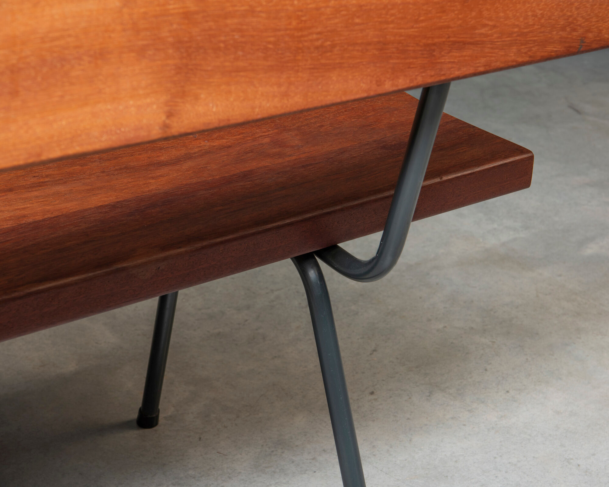 Solid teak bench, Netherlands, 1950s