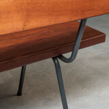 Solid teak bench, Netherlands, 1950s