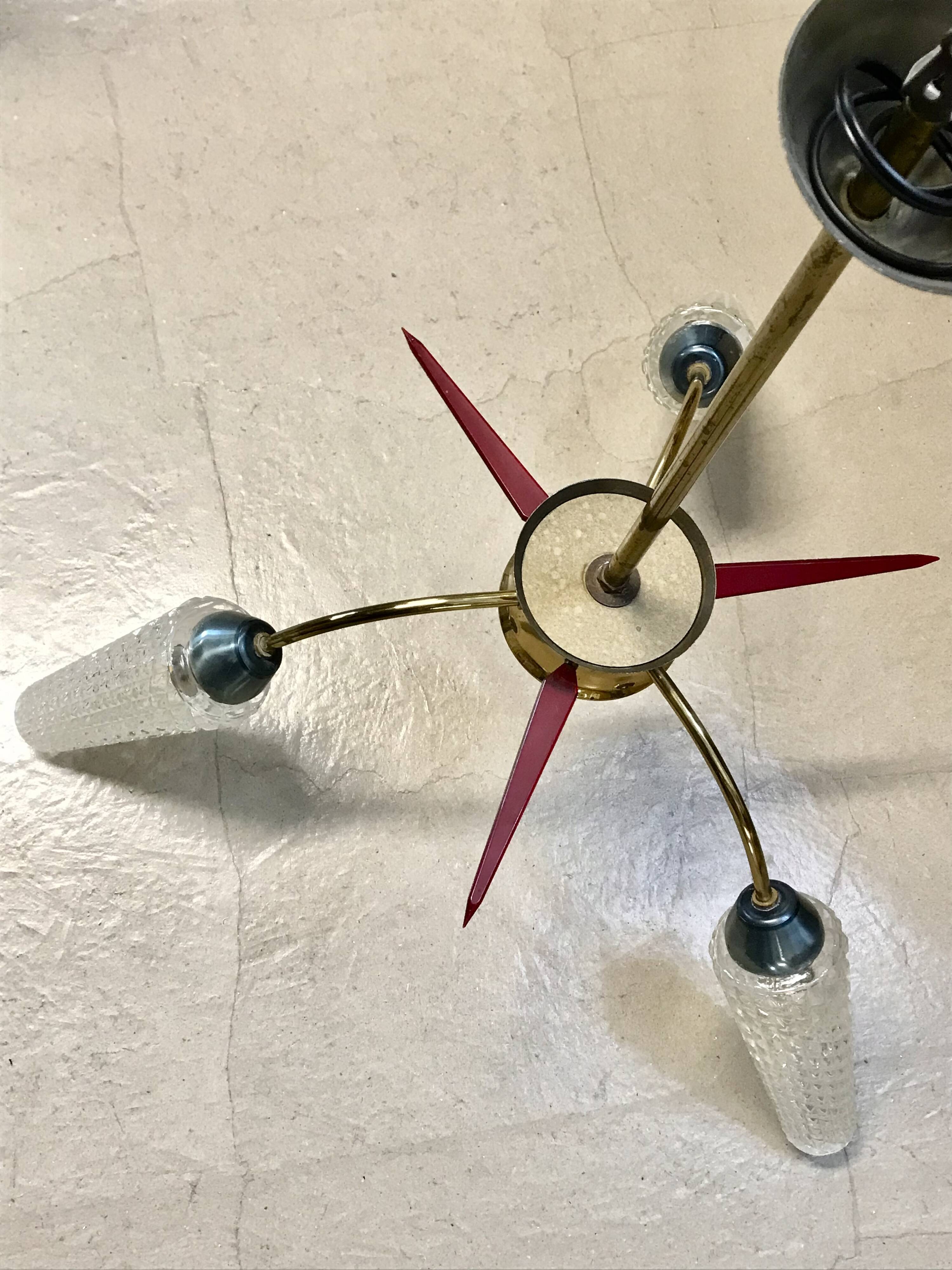 Mid-Century 3 Arm Spider Pendant Light