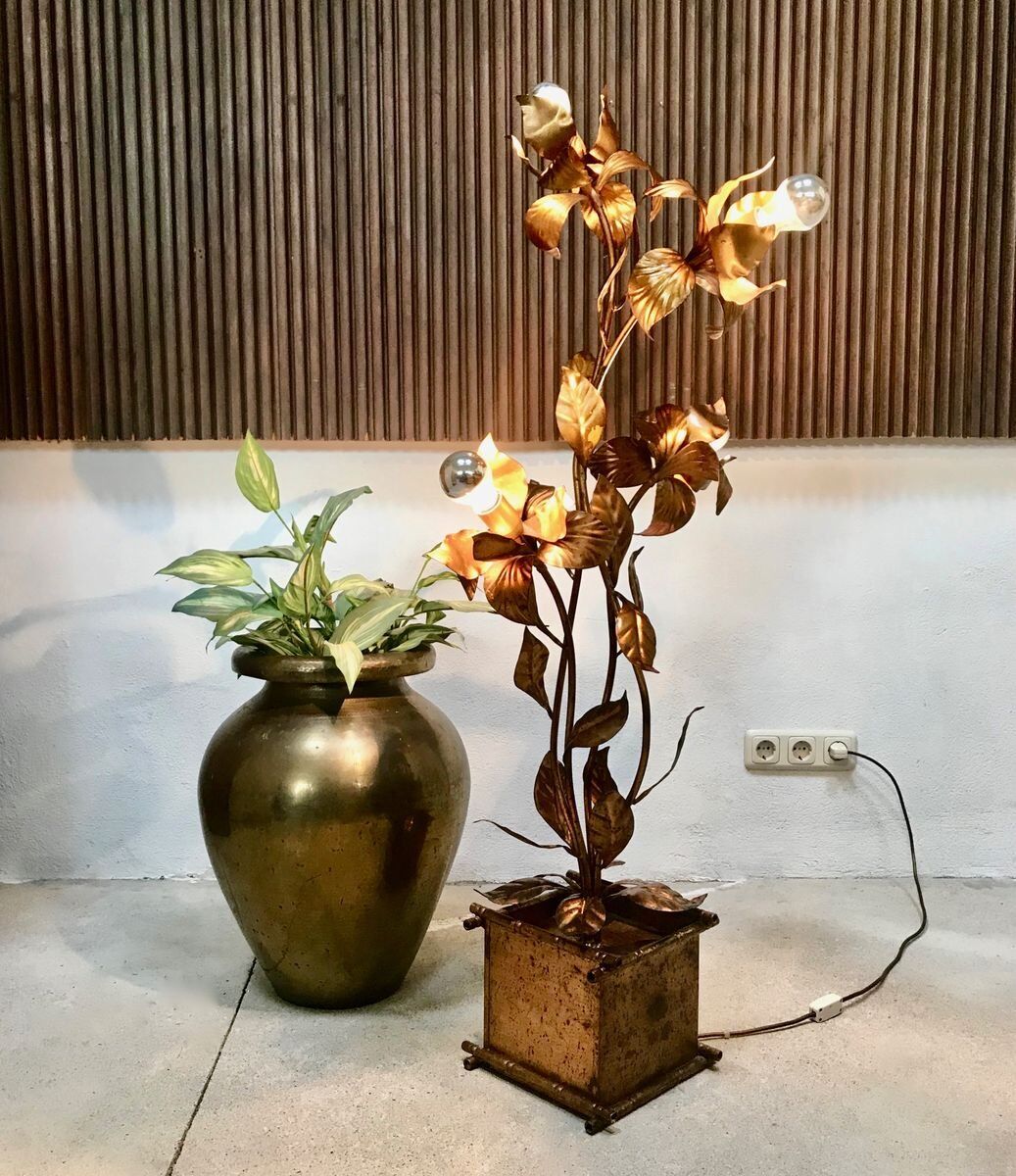 Gilded metal Florentine table or floor lamp by Hans Kögl, 1960s