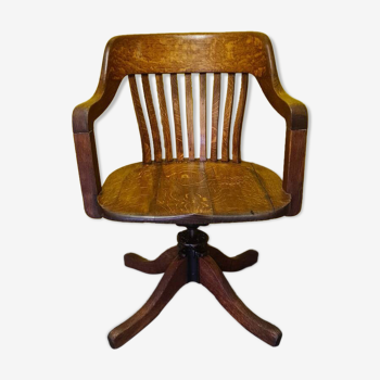 French Oak Office Chair From Cosmos Paris Circa 1920/30