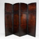 Old screen in patinated leather, circa 1900
