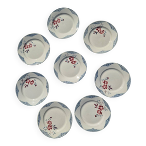Lot De 8 assiettes plates - sarreguemines