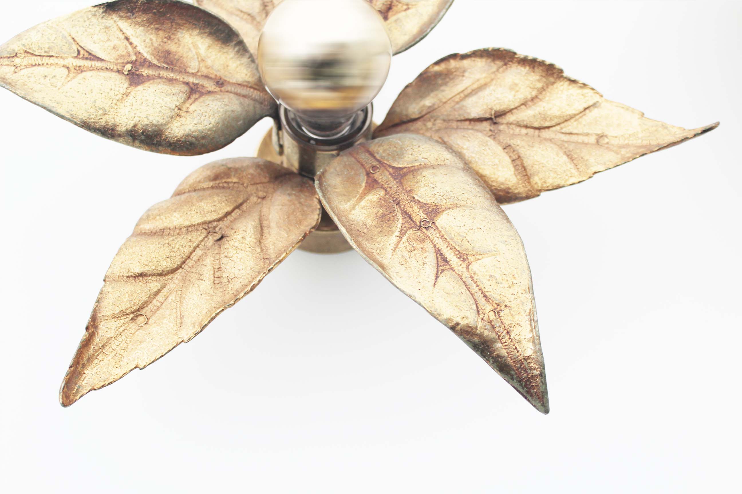 Set of brass ‘floral’ wall sconces
