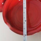 set of 4 red enamelled terracotta casseroles