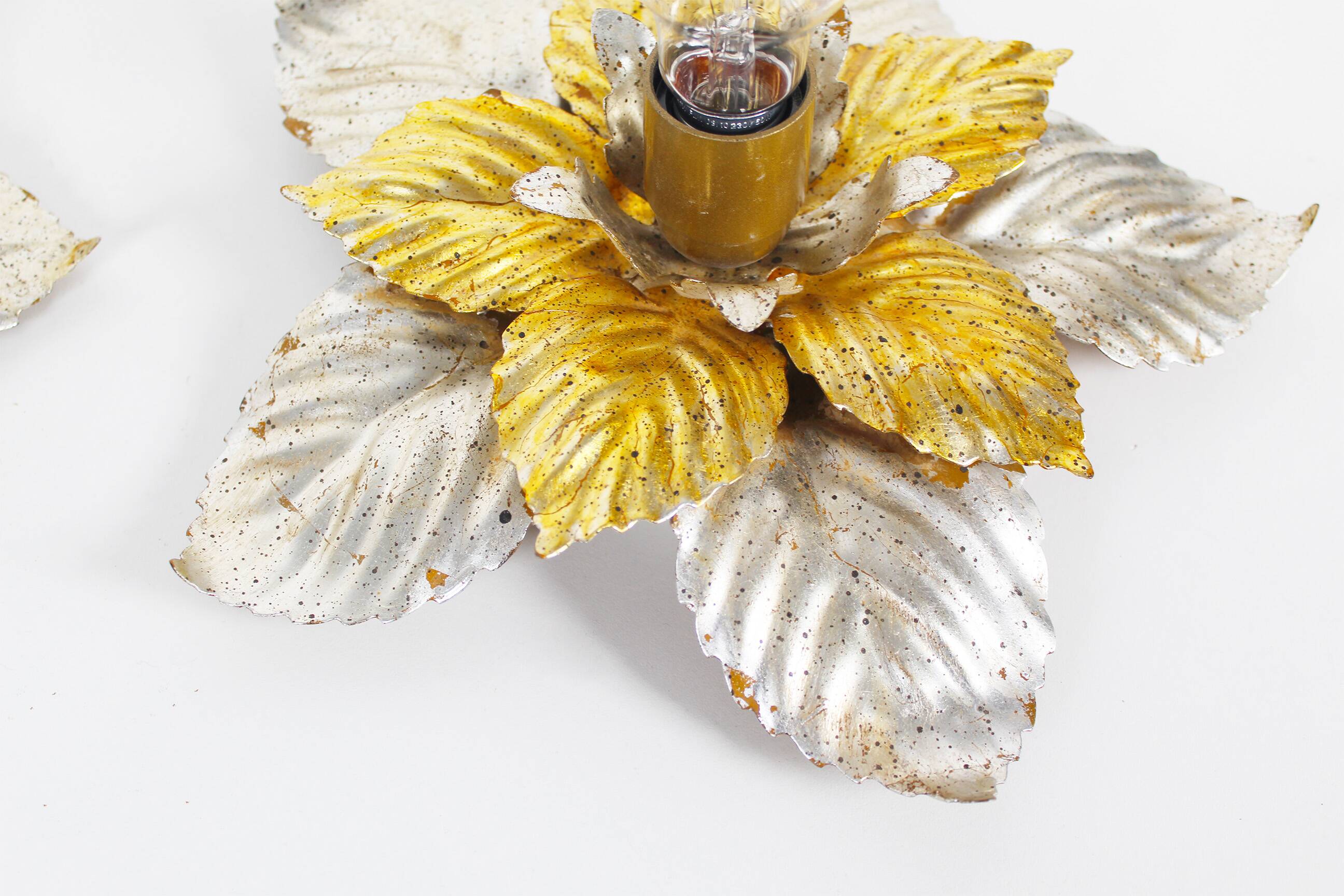 Set of two medium size painted Italian Florentine wall lights
