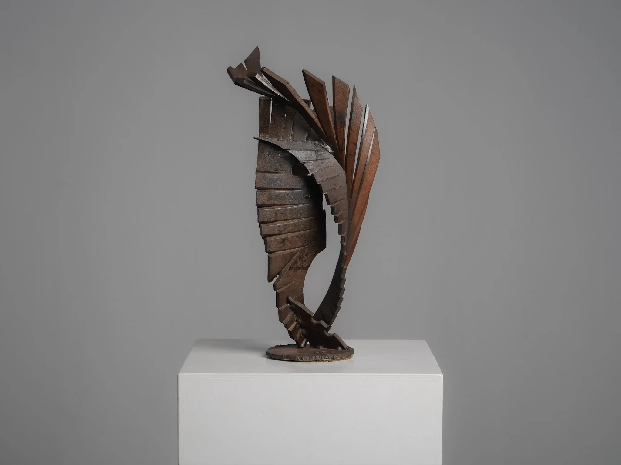 Abstract constructivist iron sculpture, signed CH, Netherlands, 1960s – II