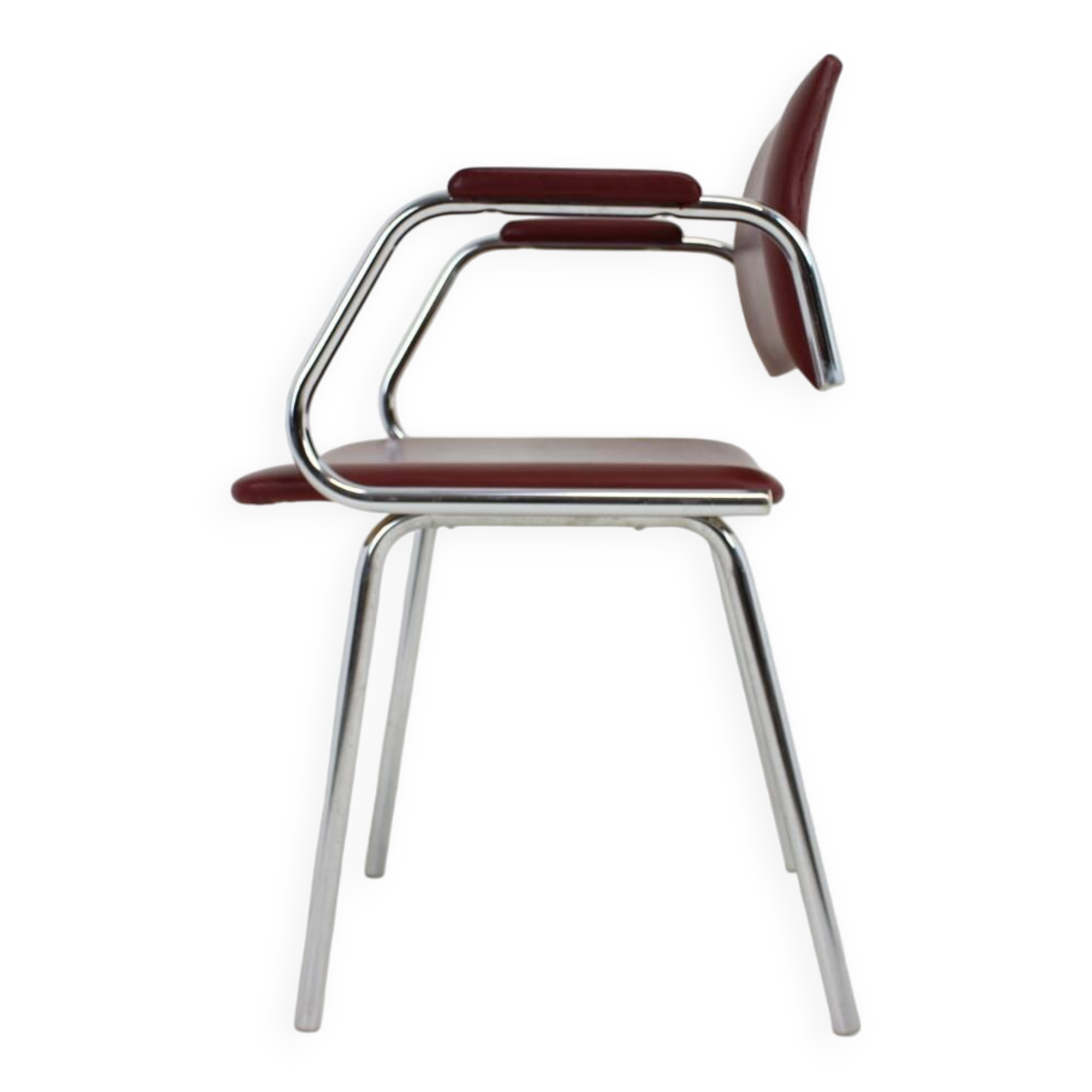 Chrome (Faux) Leather Armchair by Kovona, 1980's, Czechoslovakia